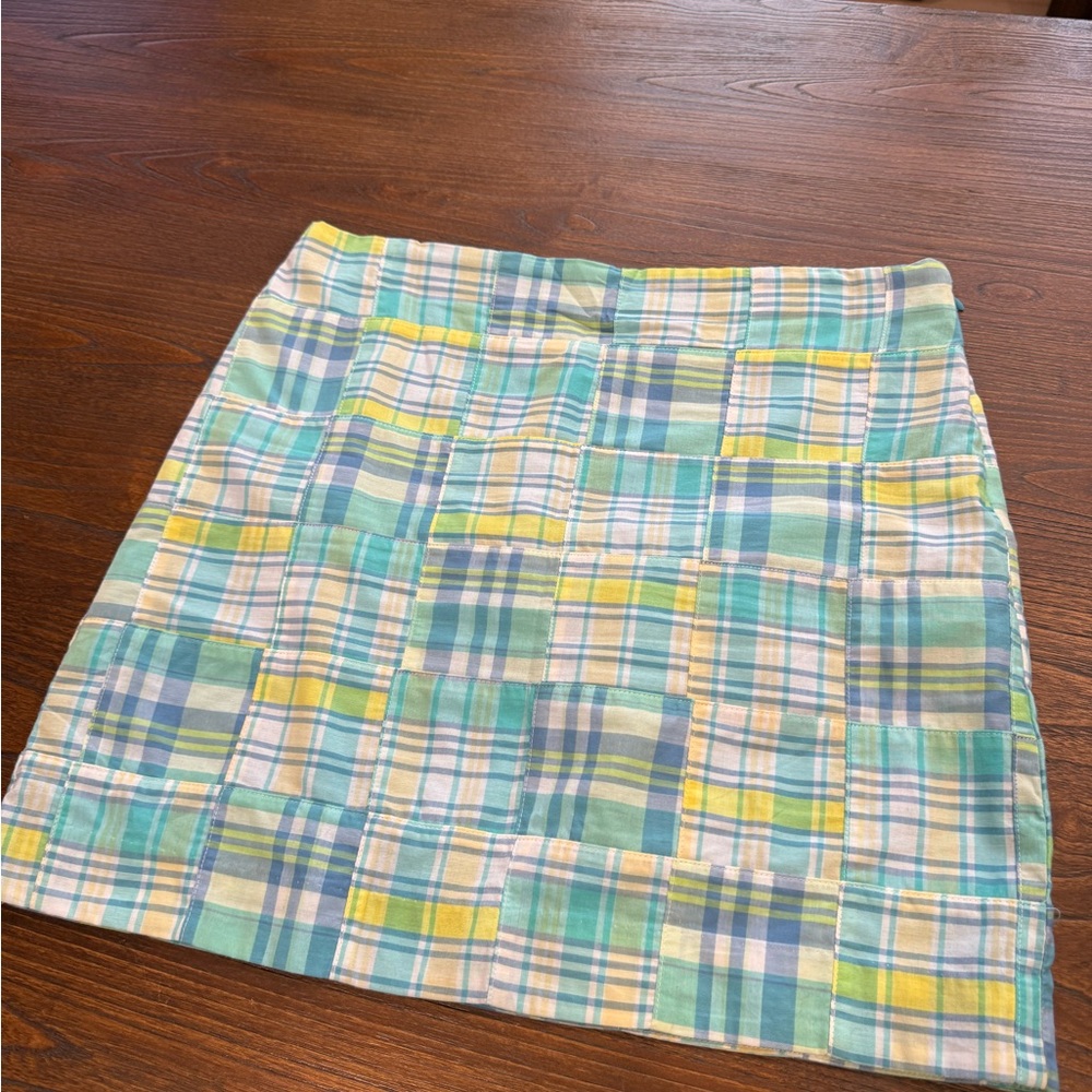 Talbots Blue and Yellow Mini Pencil Skirt Resort Wear